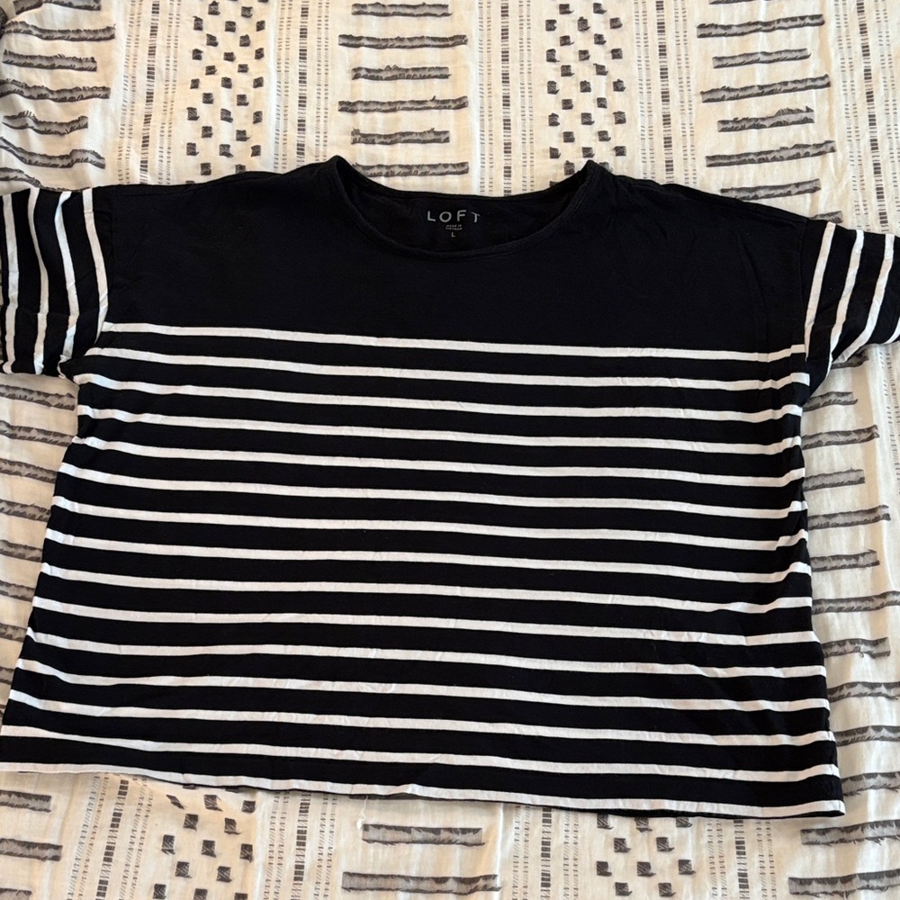 LOFT Monochrome Striped Tee